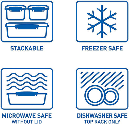 KLIP IT Food Storage Container | 7 L | Stackable & Airtight Fridge/Freezer Food Box with Lid | Bpa-Free Plastic | Blue Clips | 1 Count