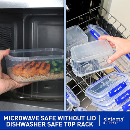 KLIP IT Food Storage Container | 7 L | Stackable & Airtight Fridge/Freezer Food Box with Lid | Bpa-Free Plastic | Blue Clips | 1 Count
