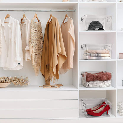 Plastic Storage Bins – Perfect Kitchen Organisation or Pantry Storage – Fridge Organiser, Pantry Organisation and Storage Bins, Cabinet Organisers - 4 Pack