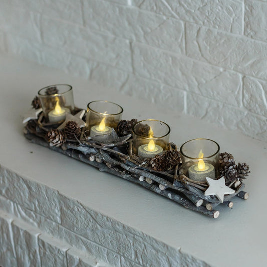 Silver Glitter LED Tealight Candles Pack of 12, Flameless Flickering Tealight Candles for Home Décor, 1.5’’(W) X 1.65’’(H), Battery Operated