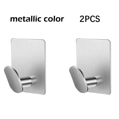 2Pc/4Pc Bathroom Clothes Hooks, Adhesive Wall Hooks, Stainless Steel Towel Racks, Bathroom Kitchen Hardware, Multi-Purpose Hooks