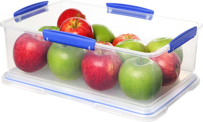 KLIP IT Food Storage Container | 7 L | Stackable & Airtight Fridge/Freezer Food Box with Lid | Bpa-Free Plastic | Blue Clips | 1 Count